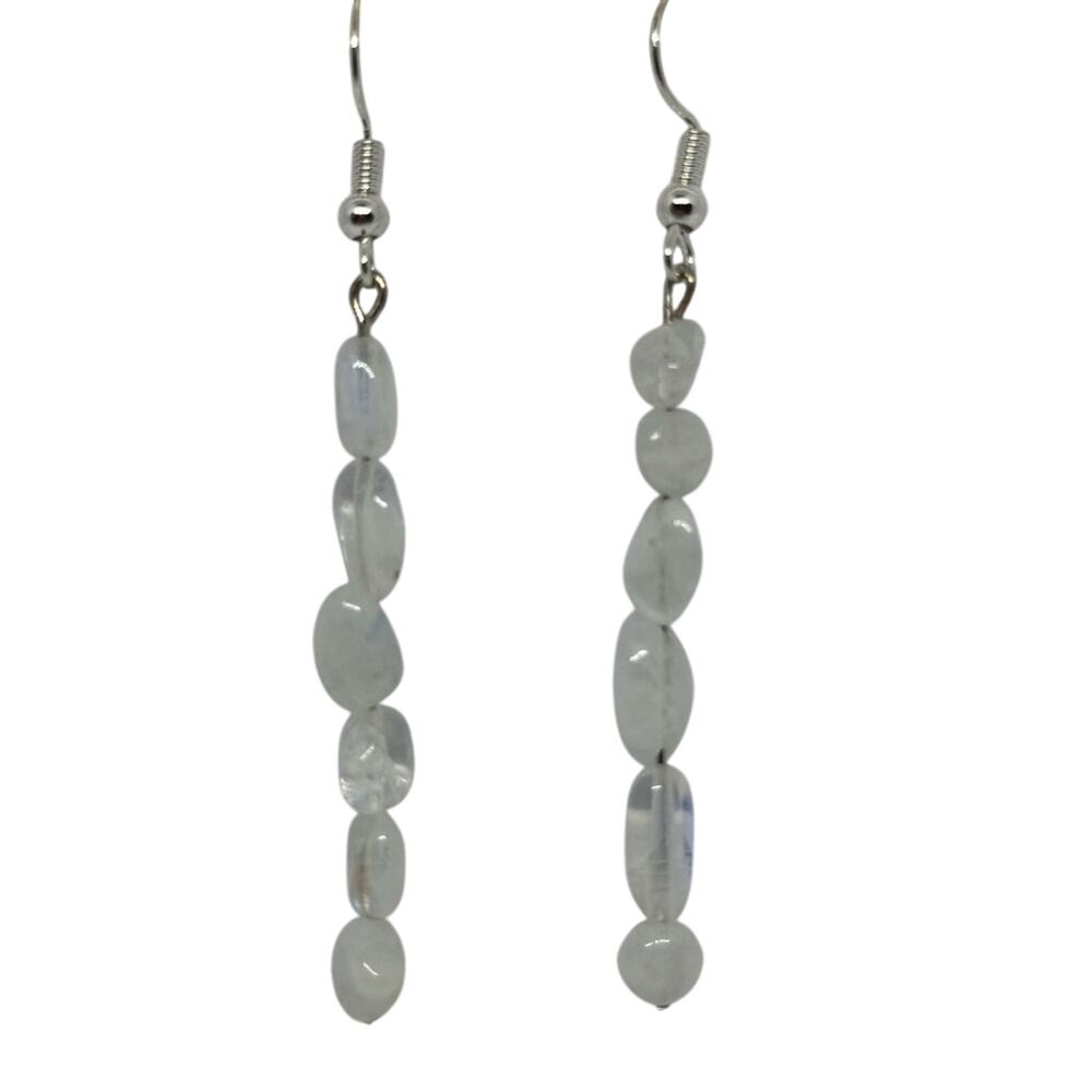 Rainbow moonstone earrings Dangle handmade